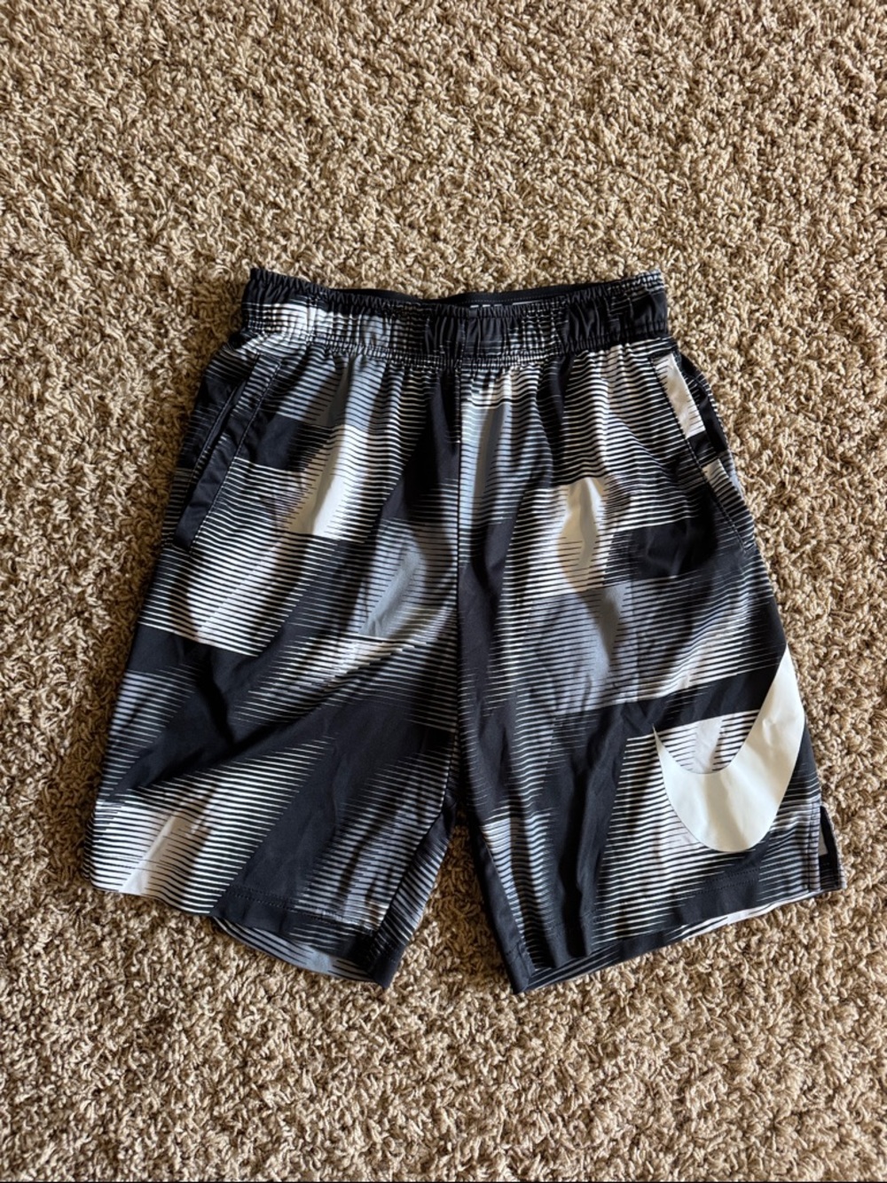 Nike Boys Black and White Athletic Shorts